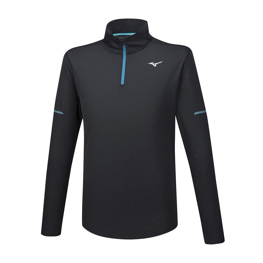 Mizuno Men's Sweashirt Alpha LS HZ Black - TUPYBFA-56